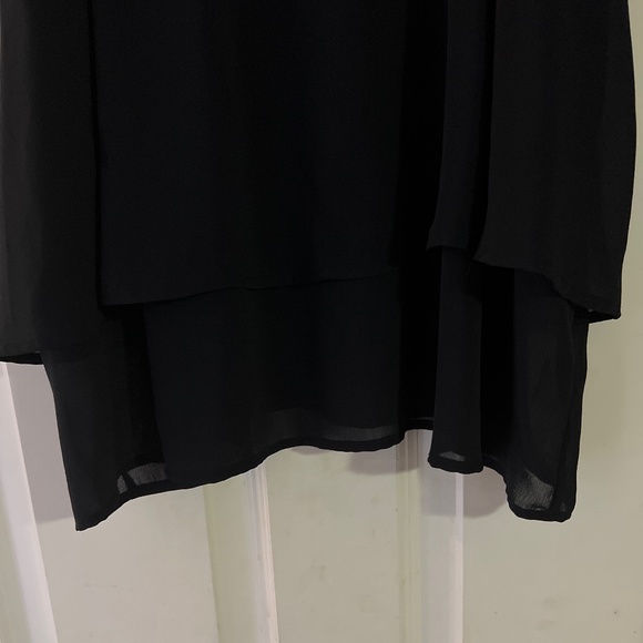 Black rhinestone blouse with peakaboo sleeve - Picture 4 of 5